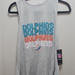 Miami Gray Tank Top with Dolphins Graphic